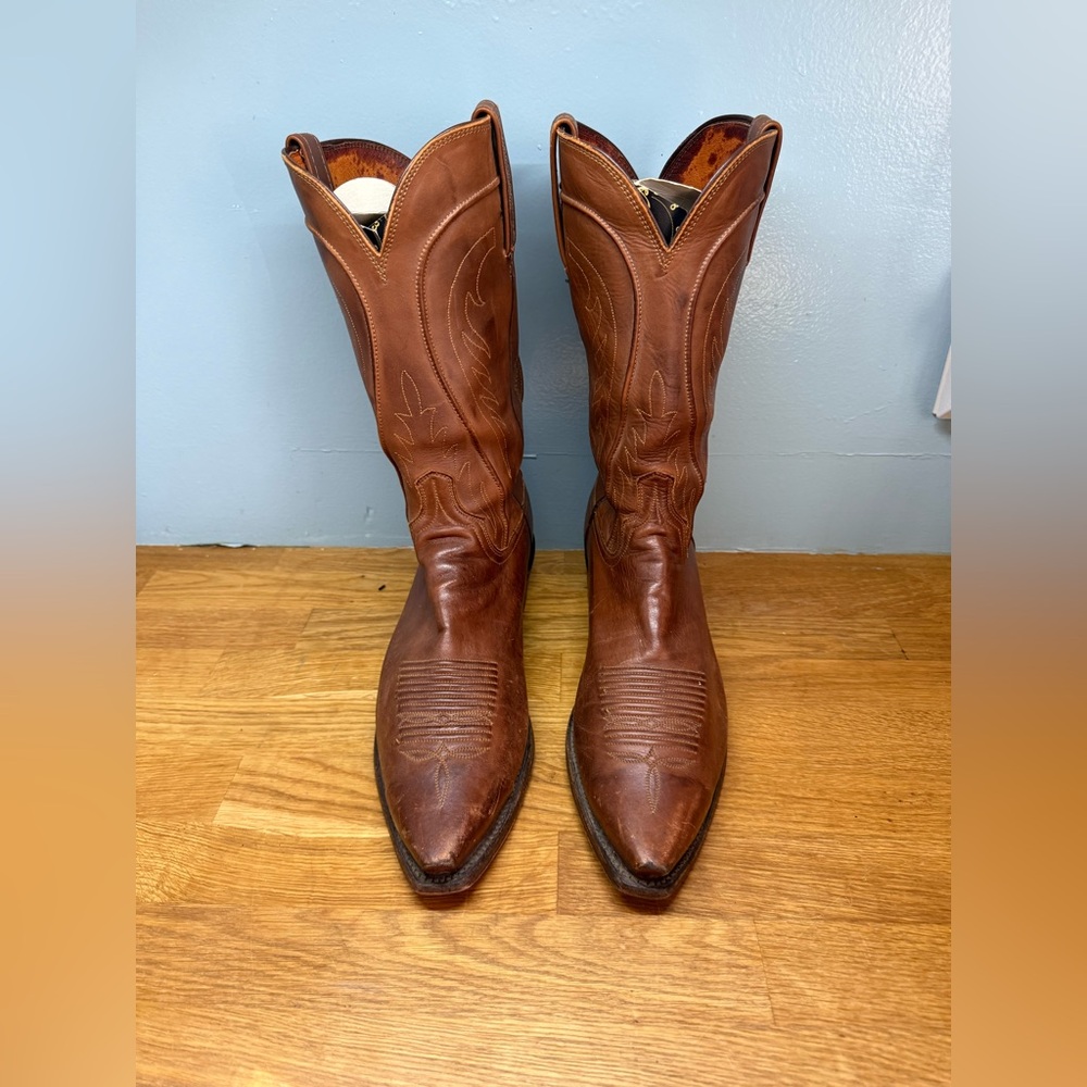 Lucchese  Italian Brown Leather Cowboy Boots for men Size 12 excellent condition